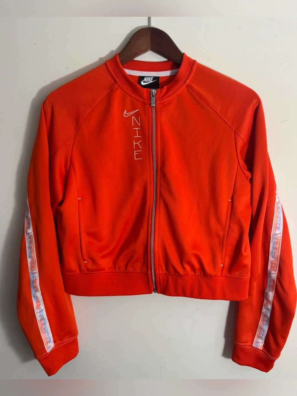 Nike Orange Zip-Up Athletic Jacket Size S